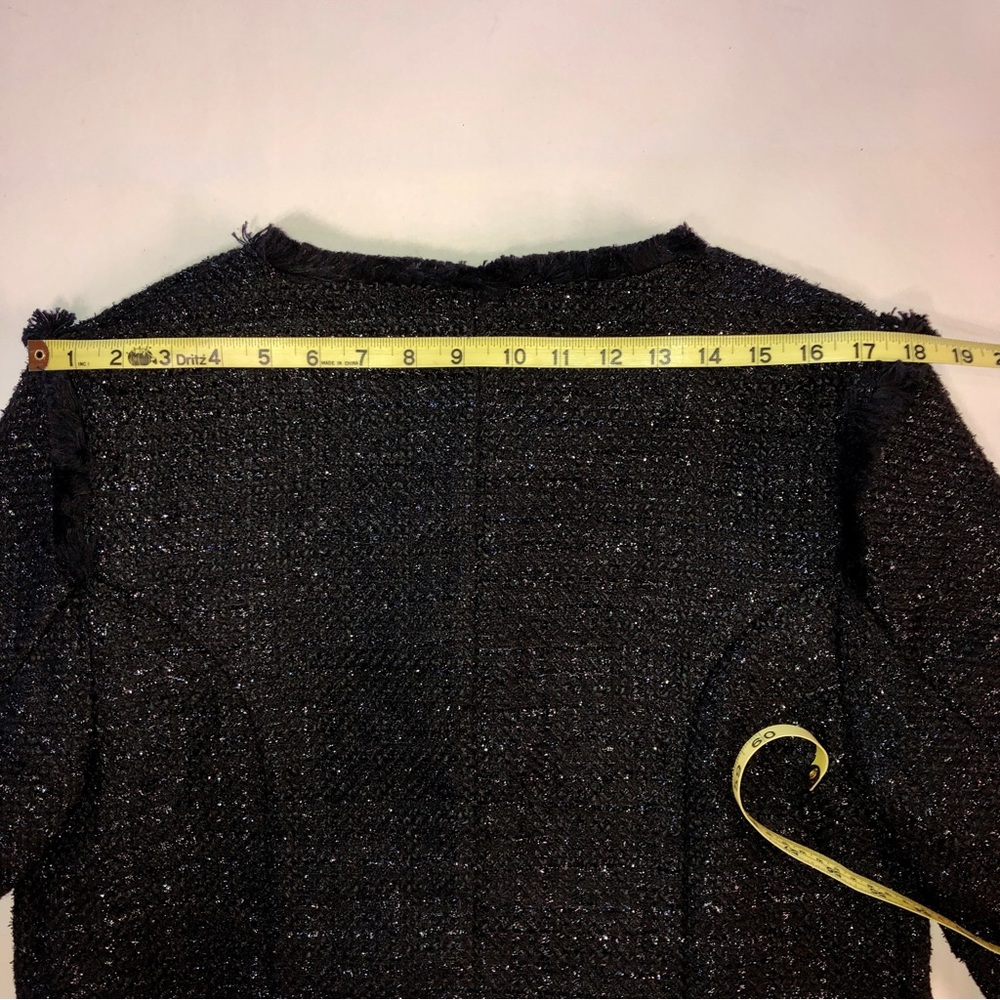 New Attitude Unknown Black Textured Fringed Jacket with Pockets (L) - Picture 13 of 16